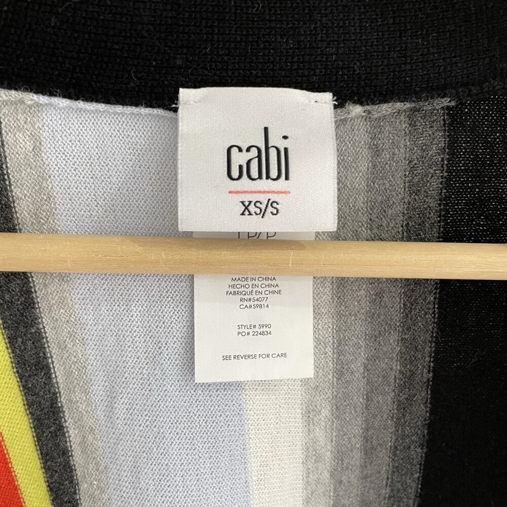 Cabi serape poncho Black And White Striped Flowy style 599 Size XS/S - Picture 3 of 4